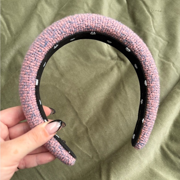 Lele Sadoughi Pink and Black Tweed Headband - Picture 1 of 2